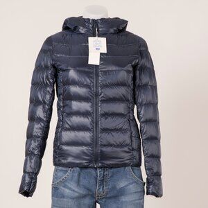 Uniqlo Navy Ultra Light Down Hooded Jacket XS